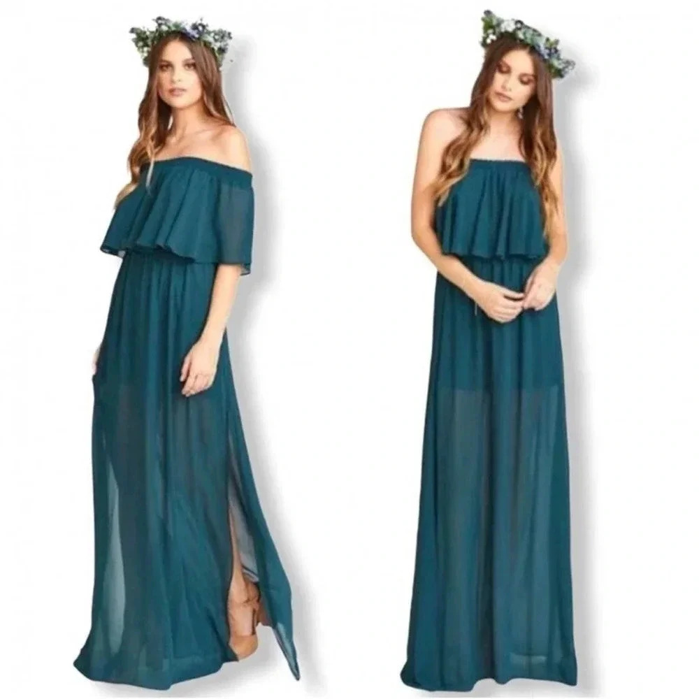 Show Me Your Mumu Hacienda Maxi Dress Deep Jade Formal Women’s Size XXS NEW